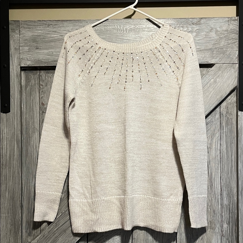 Apt. 9 Cream Crew Neck Sweater